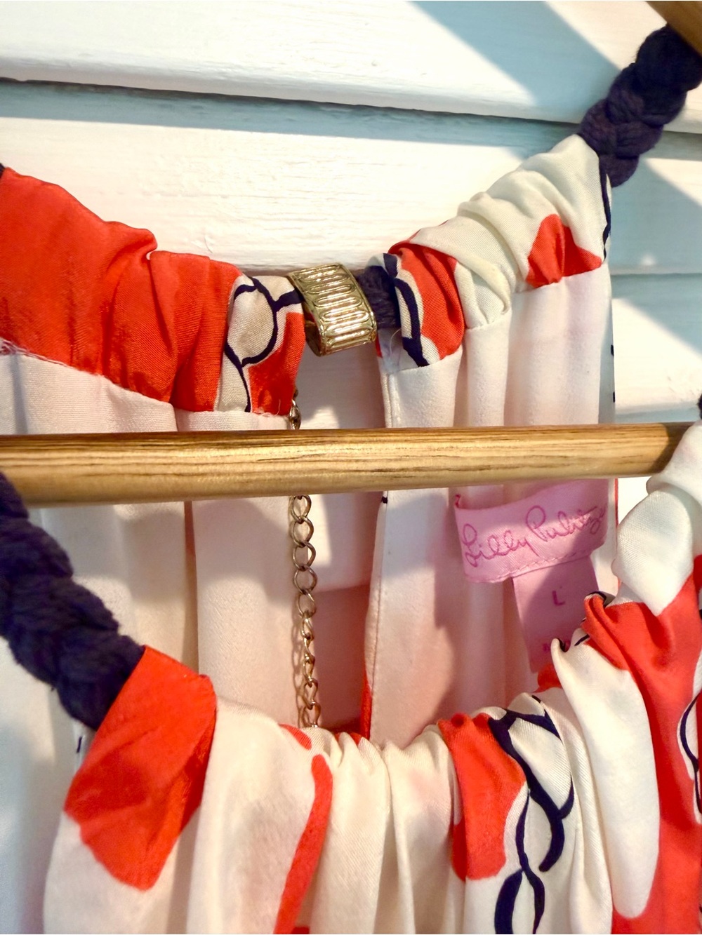 Lilly Pulitzer Tango Orange Booze Cruise Kenner Dress 100% Silk Size Large - Picture 3 of 3